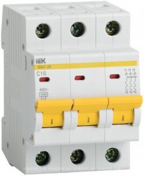 Выключатель автомат. 3P 25A х-ка C IEK ВА47-29 3P 25А (MVA20-3-025-C)