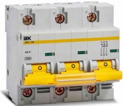 Выключатель автомат. 3P 80A х-ка C IEK ВА47-100 3P 80А (MVA40-3-080-C)