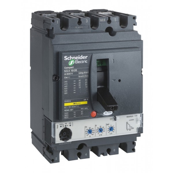 Силовой автомат Schneider Electric Compact NSX 160, Micrologic 2.2, 25кА, 3P, 100А