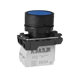 Кнопка КМЕ4502м-синий-0но+2нз-цилиндр-IP54-КЭАЗ