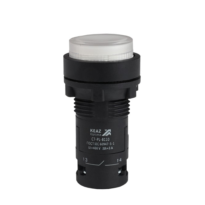 Кнопка с подсветкой OptiSignal Compact D22 C7-PL-B110 белая 1НО 24 В AC/DC XB7NW31B1