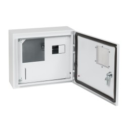 Корпус металлический ЩУРн-ПРО-1-МП/4-292х353х137-IP66-УХЛ1 (с окном учета,1ф счетчик на МП, 4 модуля, ПРО)-КЭАЗ
