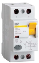 Выключатель автомат. дифференциальный 2P 16A 100mA IEK ВД1-63 (MDV10-2-016-100)