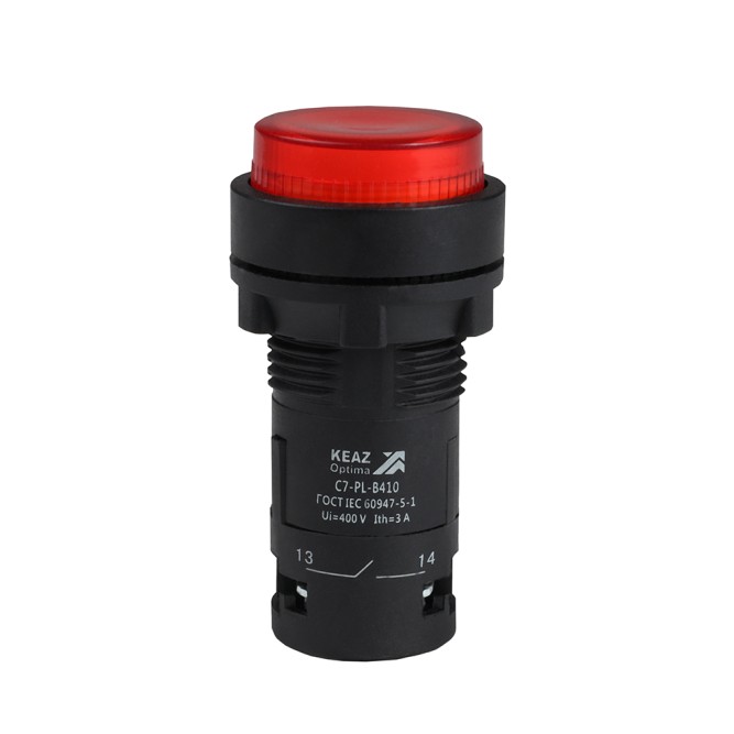 Кнопка с подсветкой OptiSignal Compact D22 C7-PL-B410 красная 1НО 24 В AC/DC XB7NW34B1