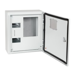 Корпус металлический ЩУРн-ПРО-3-МП/8-415х370х147-IP66-УХЛ1 (с окном учета, 3ф счетчик на МП, 8 модулей, ПРО)-КЭАЗ