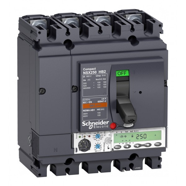 Силовой автомат Schneider Electric Compact NSX 250, Micrologic 5.2 E, 100кА, 4P, 160А