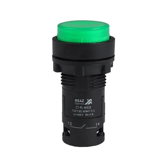 Кнопка с подсветкой OptiSignal Compact D22 C7-PL-M310 зеленая 1НО 230 В AC XB7NW33M1