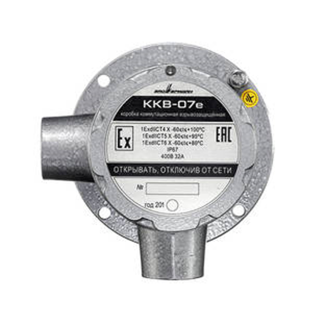 Взрывозащищенная угловая коммутационная коробка ККВ-07е-Ех-А-Р1-У-БК2