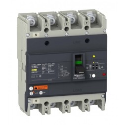 Силовой автомат Schneider Electric Easypact EZC 250, TM-D c диф защитой, 25кА, 4P, 100А