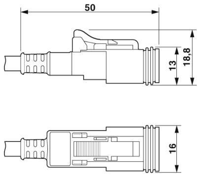 Кабель для датчика / исполнительного элемента SAC-2P- 1,5-PUR/DTFS