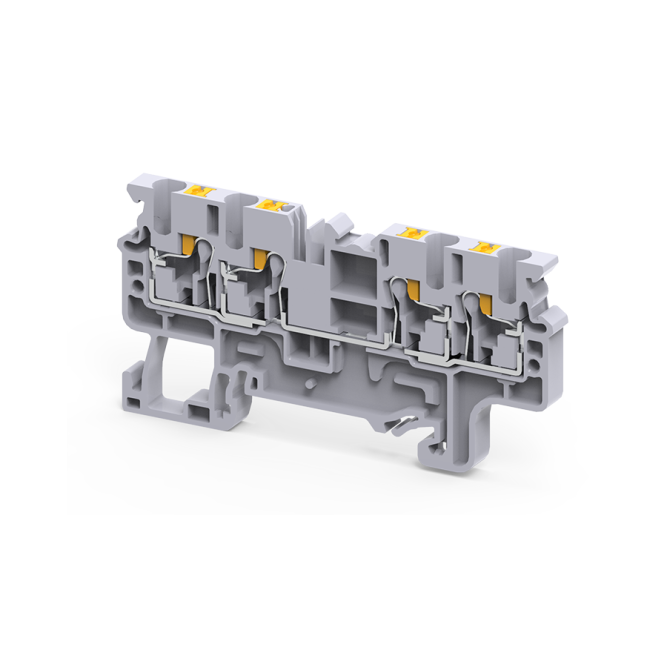 Клемма с 4-мя контактами push-in OptiClip СP-2,5-QUATTRO-(0,2-2,5)-I-серый