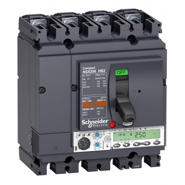 Силовой автомат Schneider Electric Compact NSX 250, Micrologic 6.2 E, 100кА, 4P, 100А