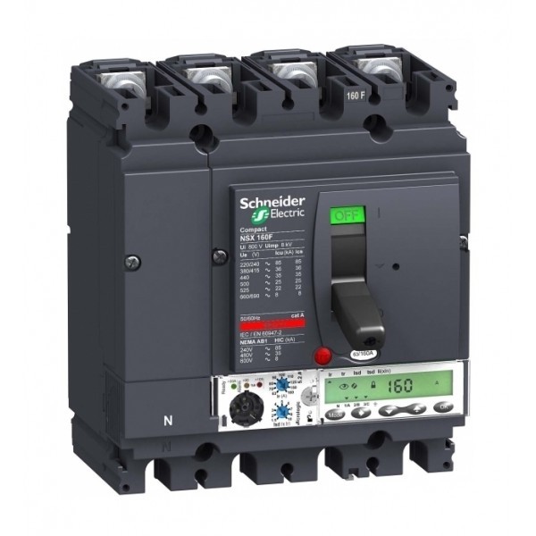 Силовой автомат Schneider Electric Compact NSX 160, Micrologic 5.2 A, 36кА, 4P, 100А