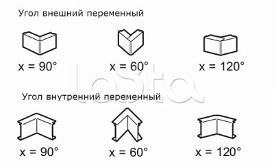 Угол внутренний/внешний переменный 40x20 Legrand (030281)
