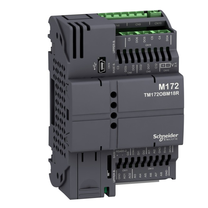 SE Опт ПЛК М172, без дисплея, 18 I/O 2xModbus, Schneider Electric, , TM172OBM18R