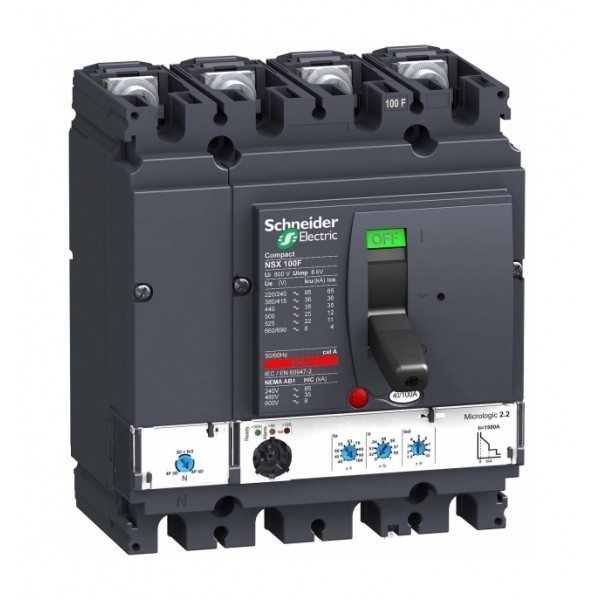Силовой автомат Schneider Electric Compact NSX 100, Micrologic 2.2, 50кА, 4P, 40А
