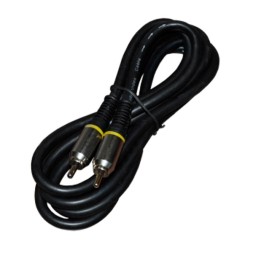 Шнур 2RCA Plug - 2RCA Plug 1.5М (GOLD) - металл REXANT (17-0133)