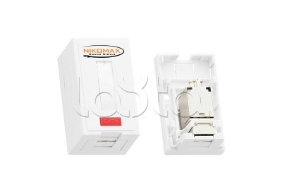 Розетка RJ45 1 порт, Кат.6, экран., белая NIKOMAX (NMC-WO1SE2-FT-ST-WT)
