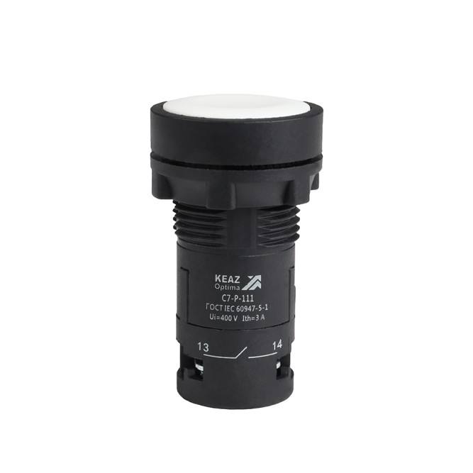 Кнопка OptiSignal Compact D22 C7-P-111 белая 1НО+1НЗ XB7NA15