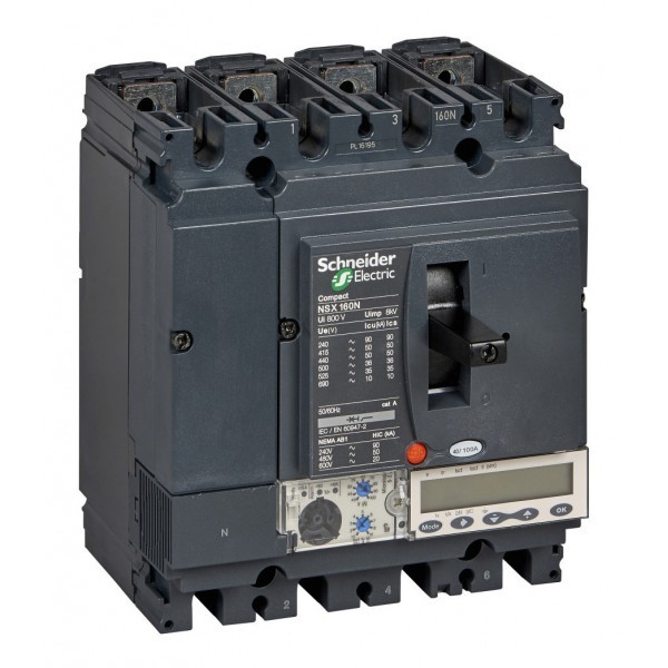 Силовой автомат Schneider Electric Compact NSX 160, Micrologic 5.2 A, 50кА, 4P, 100А