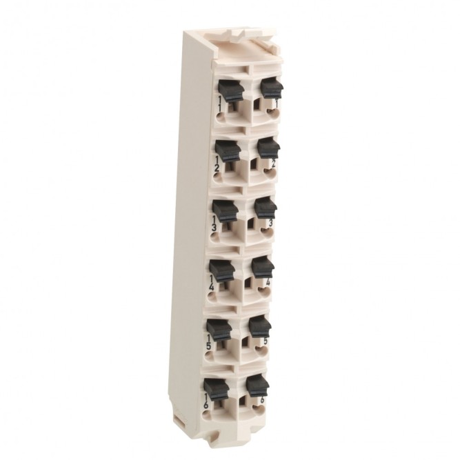 SE Клеммные колодки 16 контактов ,24В DC ,белый, Schneider Electric, , TM5ACTB16