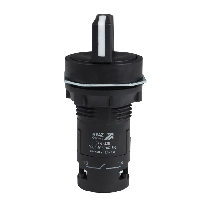 Переключатель 3 положения OptiSignal Compact D22 C7-S-320 черный 2НО XB7ND33
