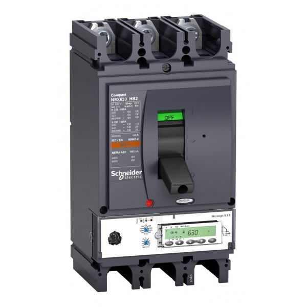 Силовой автомат Schneider Electric Compact NSX 630, Micrologic 5.3 E, 100кА, 3P, 630А