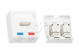 Розетка RJ45 2 порта, Кат.5e, неэкран., белая NIKOMAX (NMC-WO2UD2-FT-ST-WT)