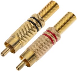 Штекер RCA Металл "ZN" Кр/Чёр (пайка) GOLD PROCONNECT (14-0405-1)