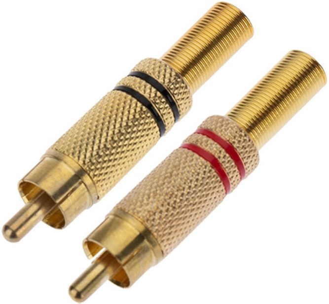 Штекер RCA Металл "ZN" Кр/Чёр (пайка) GOLD PROCONNECT (14-0405-1)