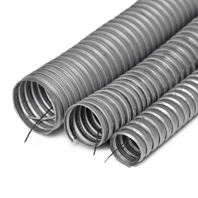 Металлорукав Р3-Ц-Х 75 (75 мм) с зондом (8 м) ПожТехКабель (801-075)