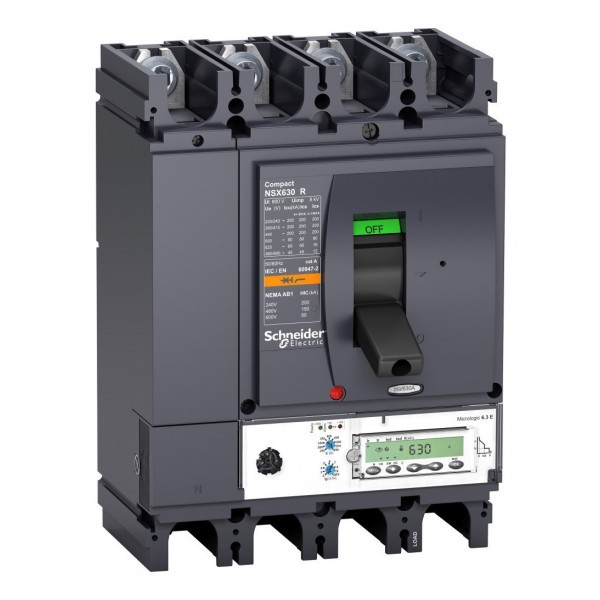 Силовой автомат Schneider Electric Compact NSX 630, Micrologic 6.3 E, 45кА, 4P, 630А