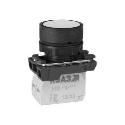 Кнопка КМЕ4520м-белый-2но+0нз-цилиндр-IP54-КЭАЗ