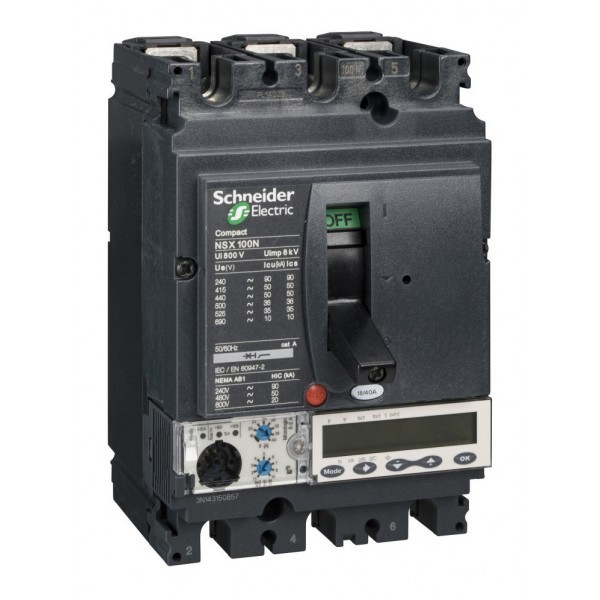 Силовой автомат Schneider Electric Compact NSX 100, Micrologic 5.2 A, 50кА, 3P, 100А