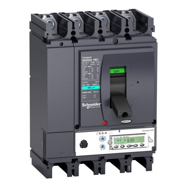 Силовой автомат Schneider Electric Compact NSX 630, Micrologic 6.3 E, 75кА, 4P, 630А