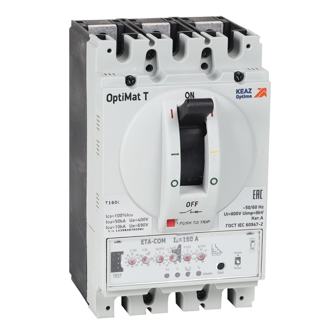 Выключатель автоматический для защиты двигателя OptiMat T160L ETA-M 160A 3P