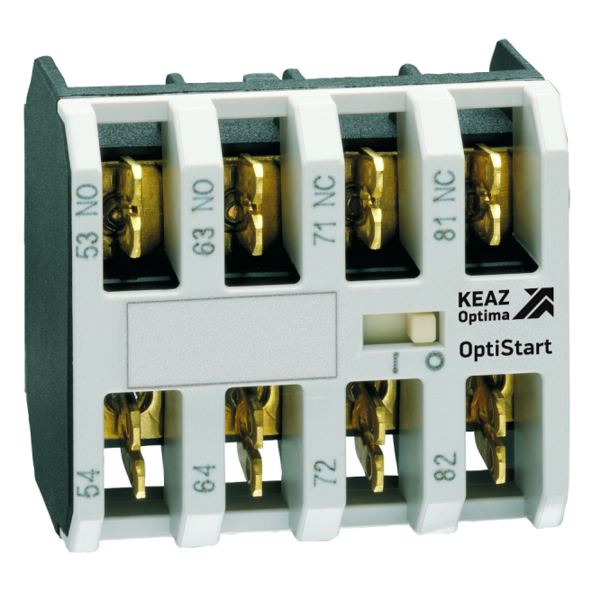 Блок контактный OptiStart K-MX-F1040 фронтальный 4НО, клеммы фастон, для мини-контакторов M