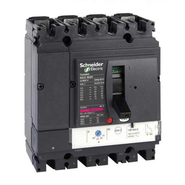 Силовой автомат Schneider Electric Compact NSX 160, TM, 70кА, 4P, 160А