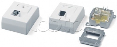 Розетка информационная RJ-45 одинарная, категория 6, экранированная Hyperline (SB-GTS1-8P8C-C6-SH-WH