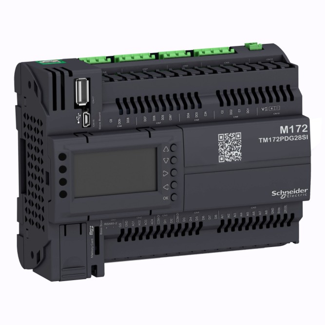 SE M172 Производит., с дисплеем, 28I/O Eth 2RS485 2SSR изол, Schneider Electric, , TM172PDG28SI
