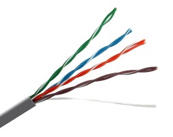 Кабель Hyperline UUTP4-C5E-S24-IN-PVC-GY-305 (UTP4-C5E-SOLID-GY-305)