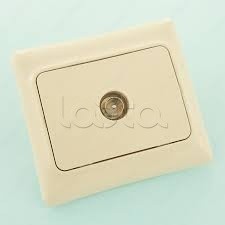 Розетка телевизионная TV конечная, тип &quot;звезда&quot;, бежевая, скрытой проводки Kaptika Legrand (782145)