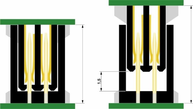 Колодки с ножевыми контактами SMD FP 1,27/ 32-MV 3,25