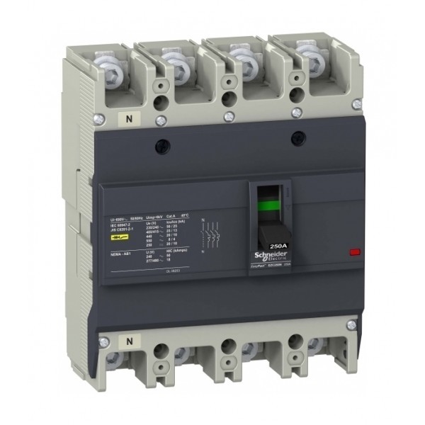 Силовой автомат Schneider Electric Easypact EZC 250, TM-D, 25кА, 4P, 250А