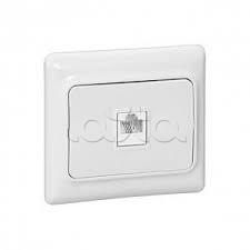 Розетка телефонная 1 вход 4 контакта белая, скрытой проводки Kaptika Legrand (782114)