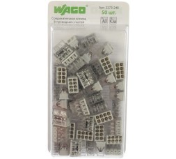 Клеммник WAGO 2273-248 для меди и алюминия 8х (0,5-2,5кв.мм) с пастой