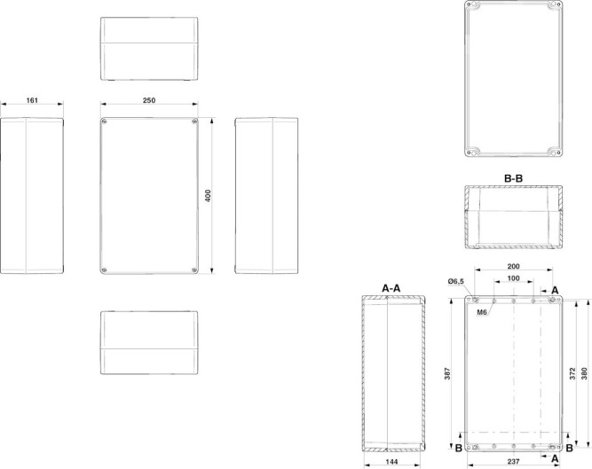 Клеммная коробка E PE A 250X400X161