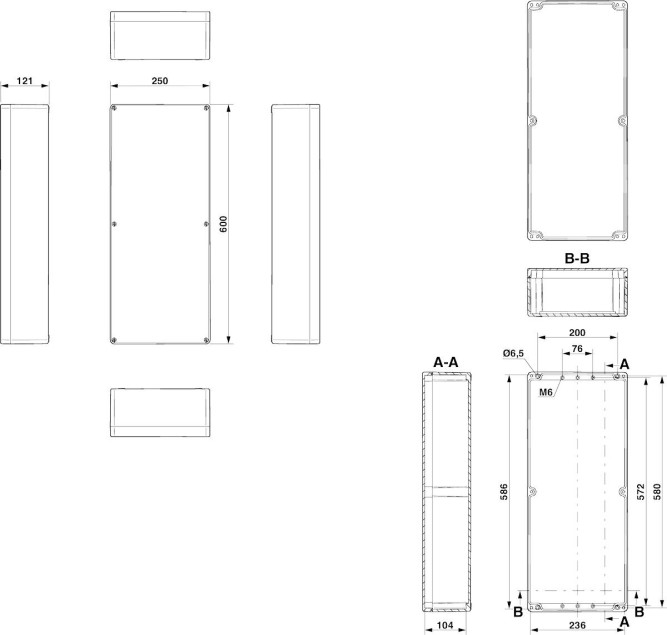 Клеммная коробка E PE A 250X600X121