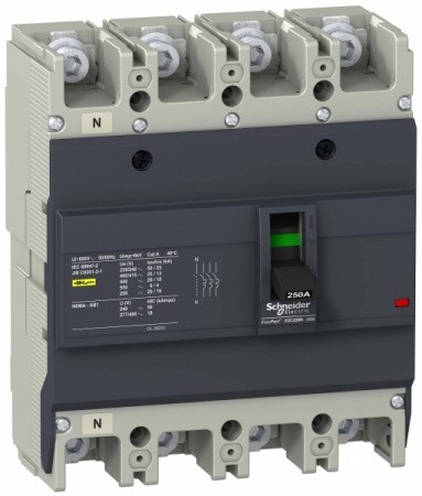 EZC250N4080 SE Easypact EZCАВТ. ВЫКЛ. EZC250 25 кА/415В 4П3Т 80 A
