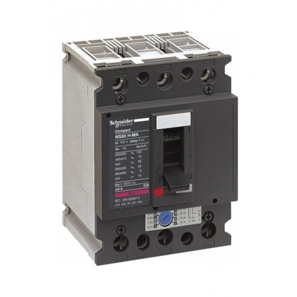 Силовой автомат Schneider Electric Compact NS 80, MA, 70кА, 3P, 25А